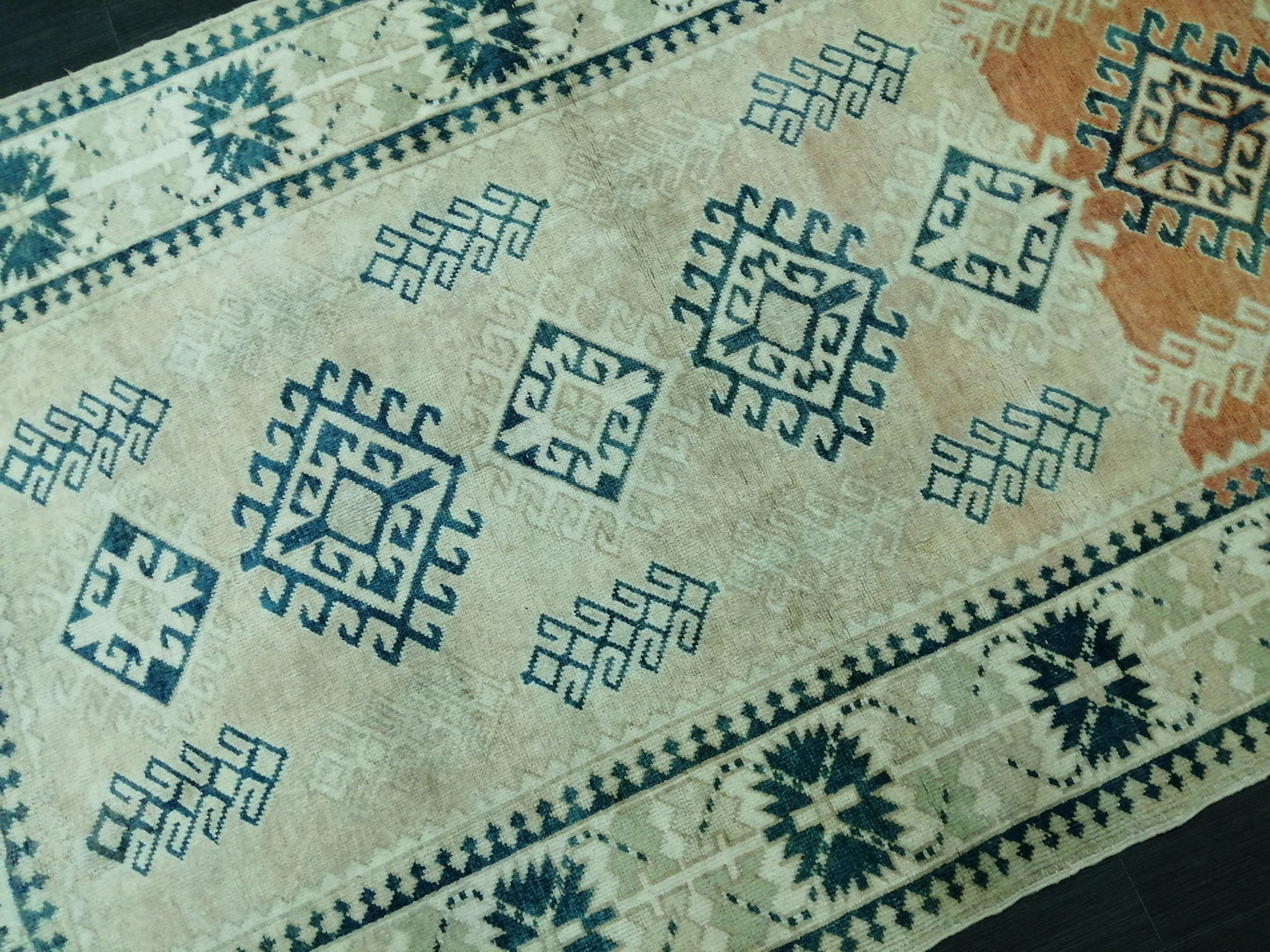 4.6 X 7.2 OUSHAK RUG TURKISH Oushak Rug Vintage Oushak Runner Rug Vintage Runner Rug Wool Oushak Rug Hand Made Rugs Vintage Turkish Rug