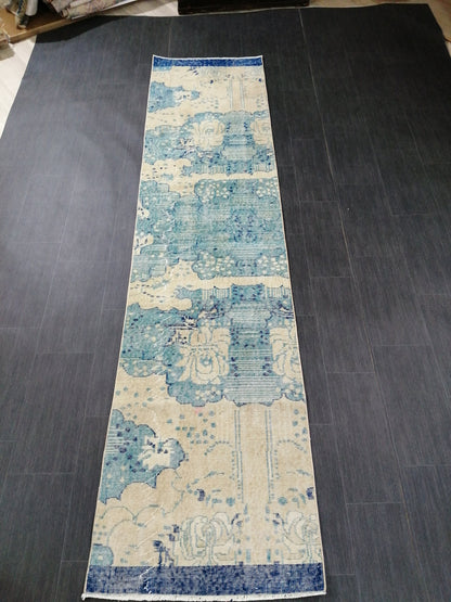 Oushak Runner Rug 10 x 2.5 Turkish Runner Rug Vintage Runner Rug Hallway Runner Rug Kitchen Runner Rug Wool Runner Rug Wool Oushak Rug