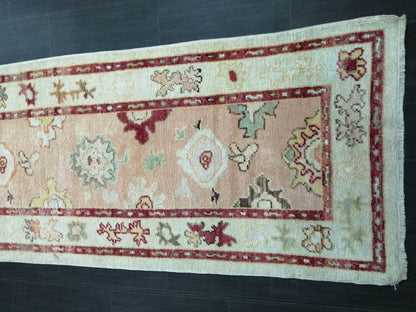 Vintage Turkish Oushak Runner Rug 2.9 x 14 Turkish Runner Rug XL Vintage Muted Runner Rug Extra Long  Runner Rug Plush Soft Wool Runner