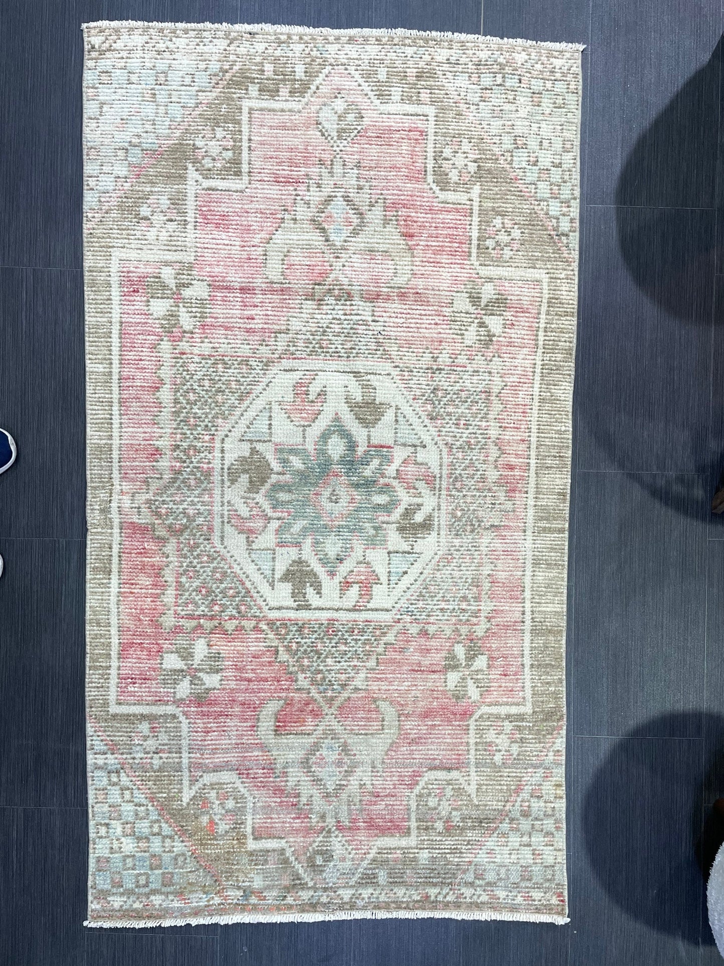 Handmade 3x5.6 Rug, Eclectic Rug, ShabbyChic Rug,Rustic Rug,Bohemian Rug, OUSHAK Rug, Turkish Rug, Farmhouse Rug,Vintage Rug, Minimalist Rug