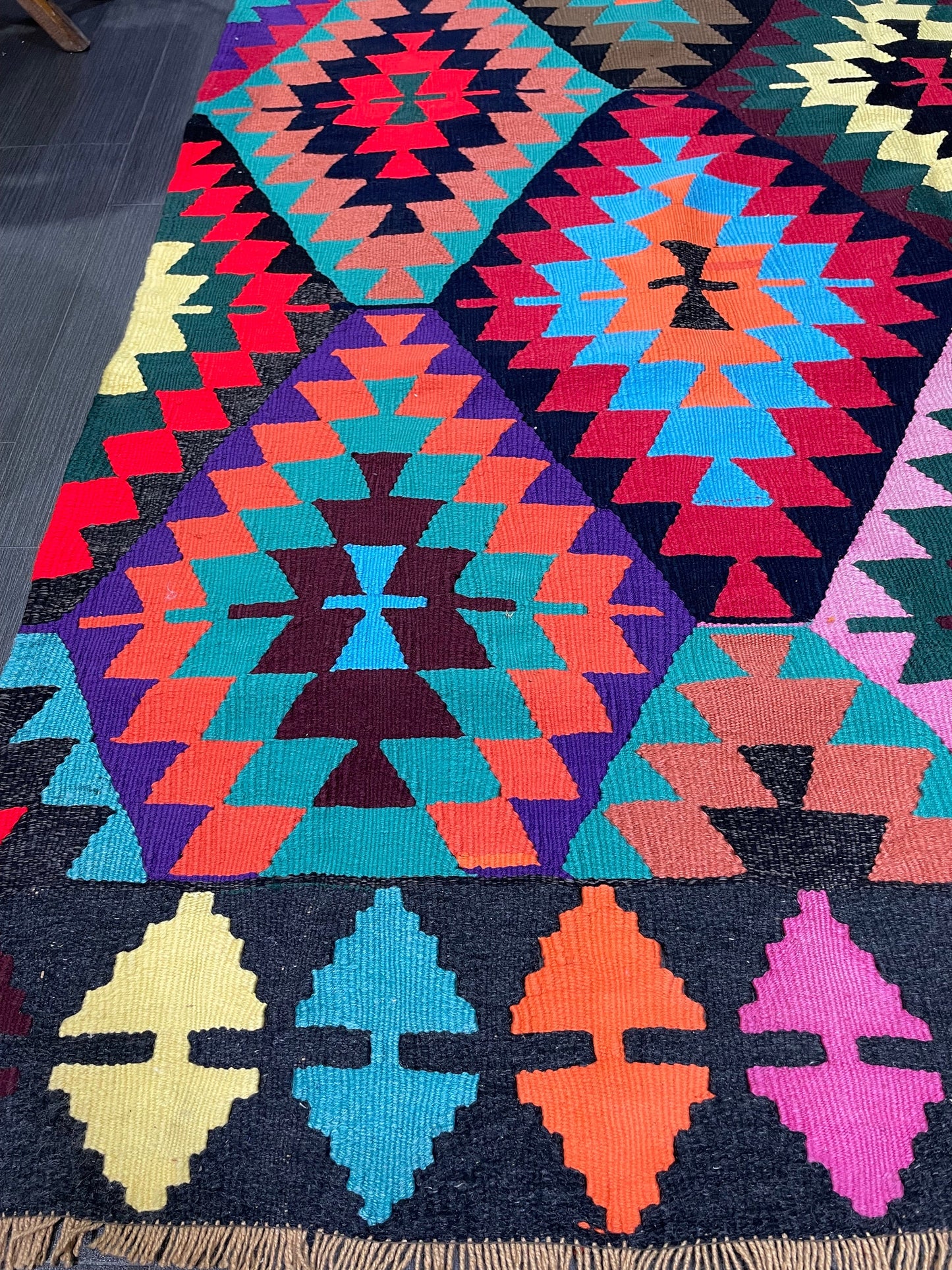 Vintage Kilim Handmade 5.7 x 9.4 Rug, Flatwoven Oushak Rug, Rustic Rug, Flat Weave Rug, Turkish Rug, Farmhouse Rug, Vintage Wool rug