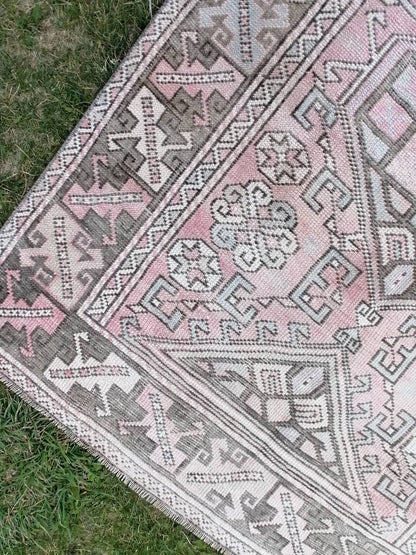 Vintage wool rug, mute vintage handmade wool bedding rug, 4x5'4 turkish rug, oushak hand made rug, kitchen rug bohemian rug, living room rug