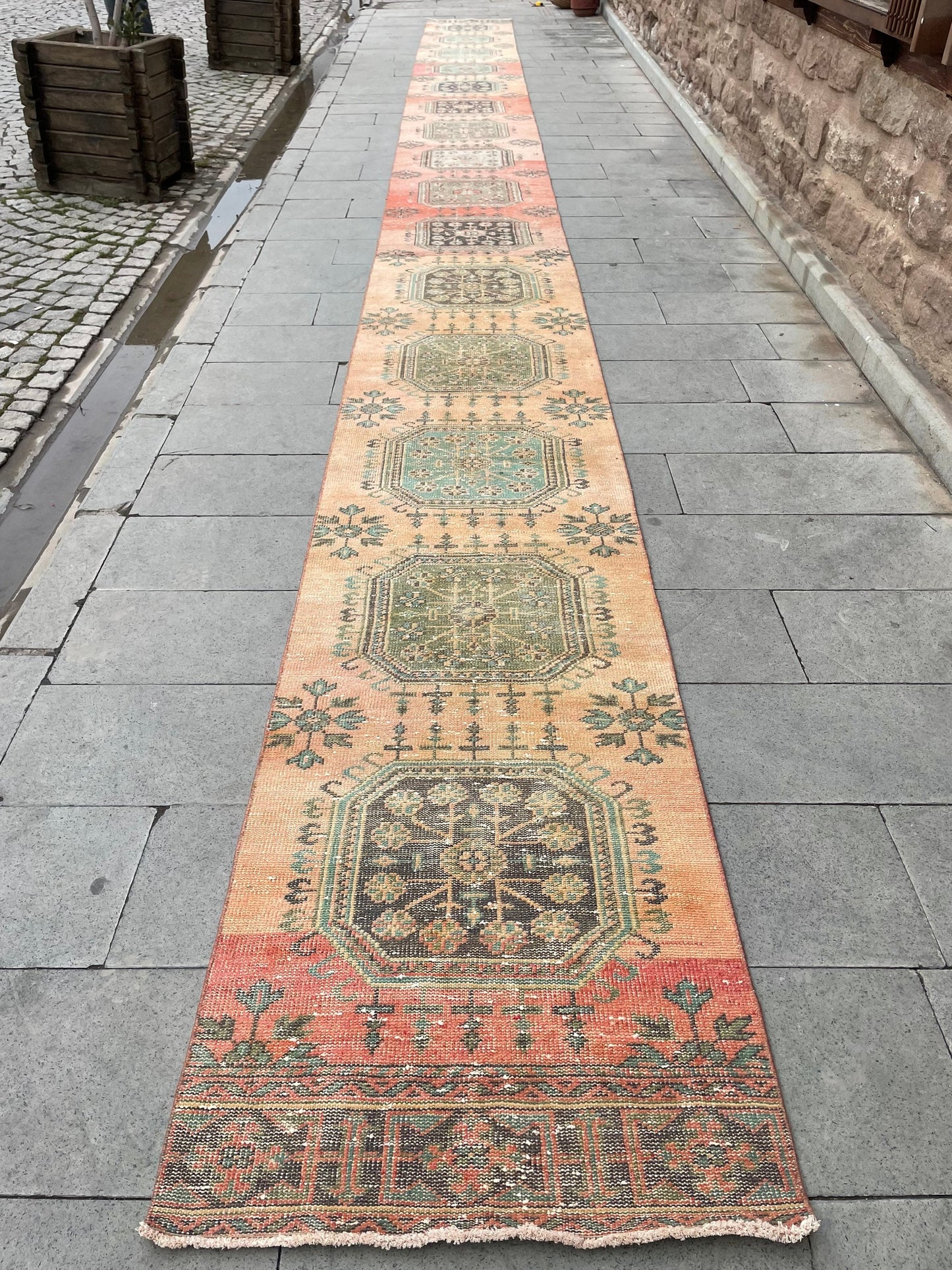 Vintage Staircase Runner Rug 2.5 x 33 ft Extra Long TURKISH Runner Rug Vintage Runner Rug Distressed Runner Rug  Runner Hand Knotted Runner