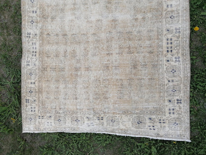 Dissret vintage rug, earth tone oushak rug 3'8x7 living room rug