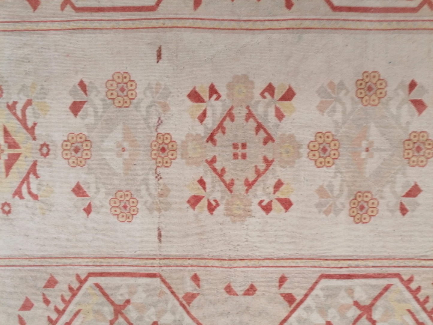 6.6 x 10.5 Muted soft colors rug , faded oushak rug, pastel turkish rug, rustic tribal rug retro style rug