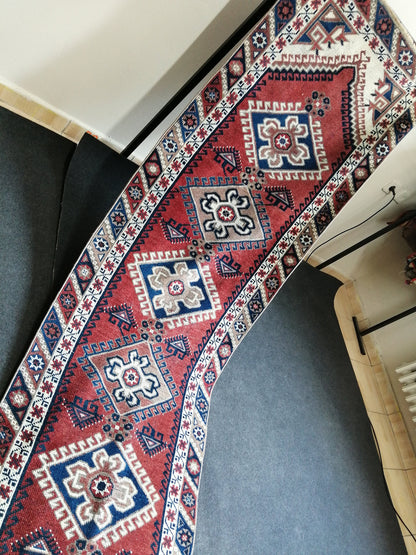 2.6 x 9.7 RUNNER Rugs, Oushak RUNNER Rug, Navy Blue Rug, Rug Runner, Turkish Rug, Oriental Runner Rug Fun Vintage Runner Rug Wool Runner Rug