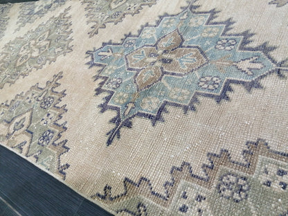 2.6 x 11.4 Oushak Runner Rug Turkish Runner Rug Muted Vintage Runner Rug Hallway Runner Rug Kitchen Runner Rug Wool Staircase Runner Rug