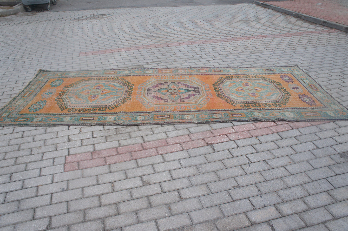 4.7 x 11.5 Vintage Runner Rug Turkish Runner Rug Oushak Runner rug  Rustic Runner Rug  Vintage Turkish Runner Oriental Runner