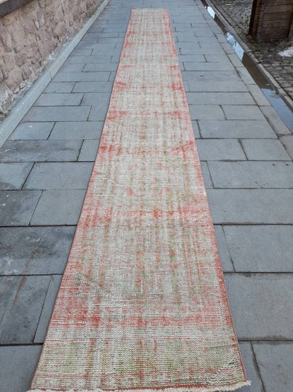 Extra Long Distressed Runner Rug 2.4 x 23 Long TURKISH Runner Rug XL Vintage Runner Rug Oriental Runner Rug Staircase Runner rug Handmade