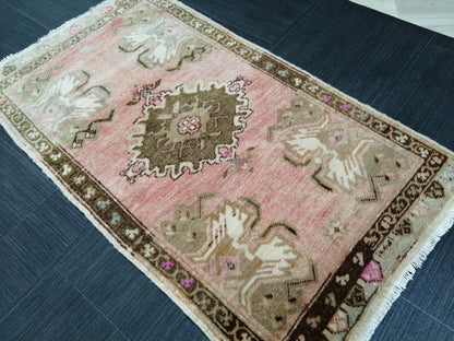 Small Turkish Rug Mini Rug Small Area Rug Turkish Rug Oushak Rug Hand Made Rug Vintage Rug Vintage Mat Hand Knotted Rug