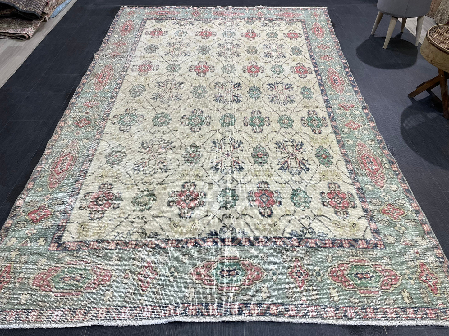 Vintage Rugs, Eclectic 5.8 x 9.4 Rug, Shabbychic Rug, Rustic Rug, Handmade Rug, Vintage Turkish Rug, Farmhouse Rug, Distressed Persian Rug