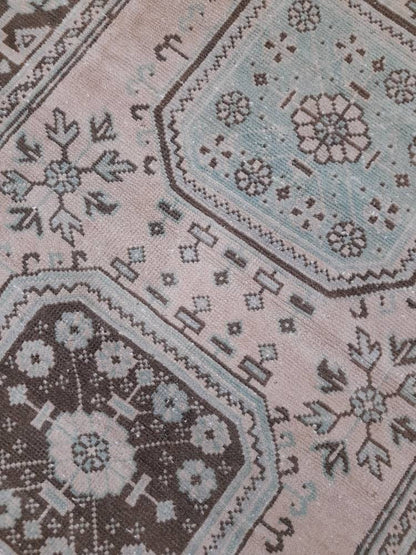 Vintage TURKISH Runner Rug Vintage Runner Rug 4.4 x 12.2 Oriental Runner Rug Wool Oushak Rug Hand Knotted Rugs Vintage Turkish Runner Rug