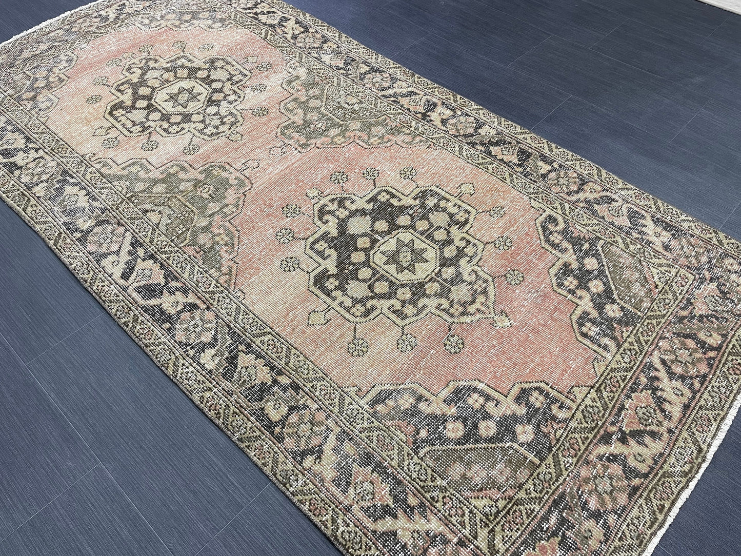 Turkish Oushak 3.4 x 6.8 Rug Handmade Rug, Rustic Rug Hand Knotted Rug Muted Turkish Rug, Farmhouse Rug, Vintage Rug, Wool rug