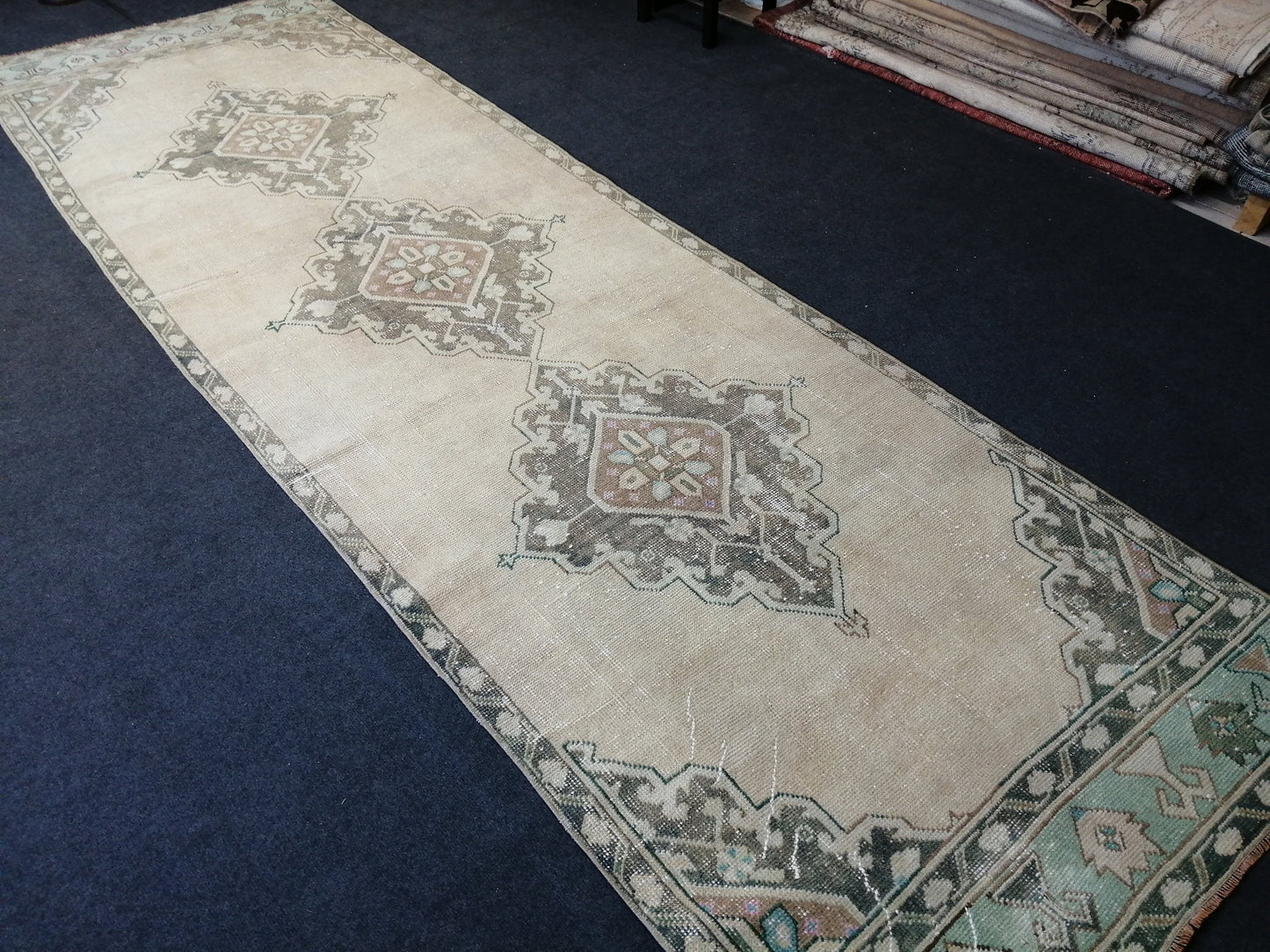 11 x 3.5 Oushak Runner Rug Turkish Runner Rug Vintage Runner Rug Hallway Runner Rug Kitchen Runner Rug Wool Runner Rug Oriental Runner Rug