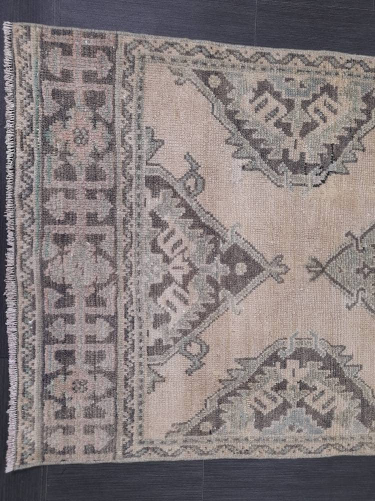 Vintage Runner 3 x 10.8 Rug Muted TURKISH Muted Runner Rug Vintage Oushak Runner Rug Vintage Runner Rug Wool Oriental Runner Handmade Runner
