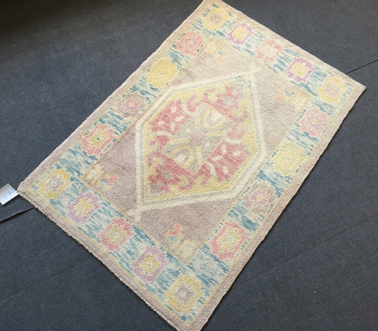 3x4 feet faded color turkish bedroom rug, small living room area wool rug, laundry floor small rug,kitchen purple bohemian vintage small rug