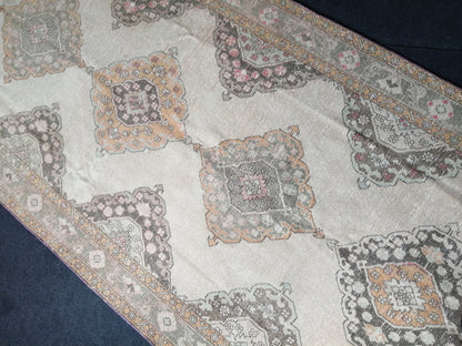 5 x 12.6 OUSHAK RUG TURKISH Muted Runner Rug Vintage Oushak Runner Rug Vintage Runner Rug Wool Oushak Rug Hand Made Rugs Vintage Turkish Rug