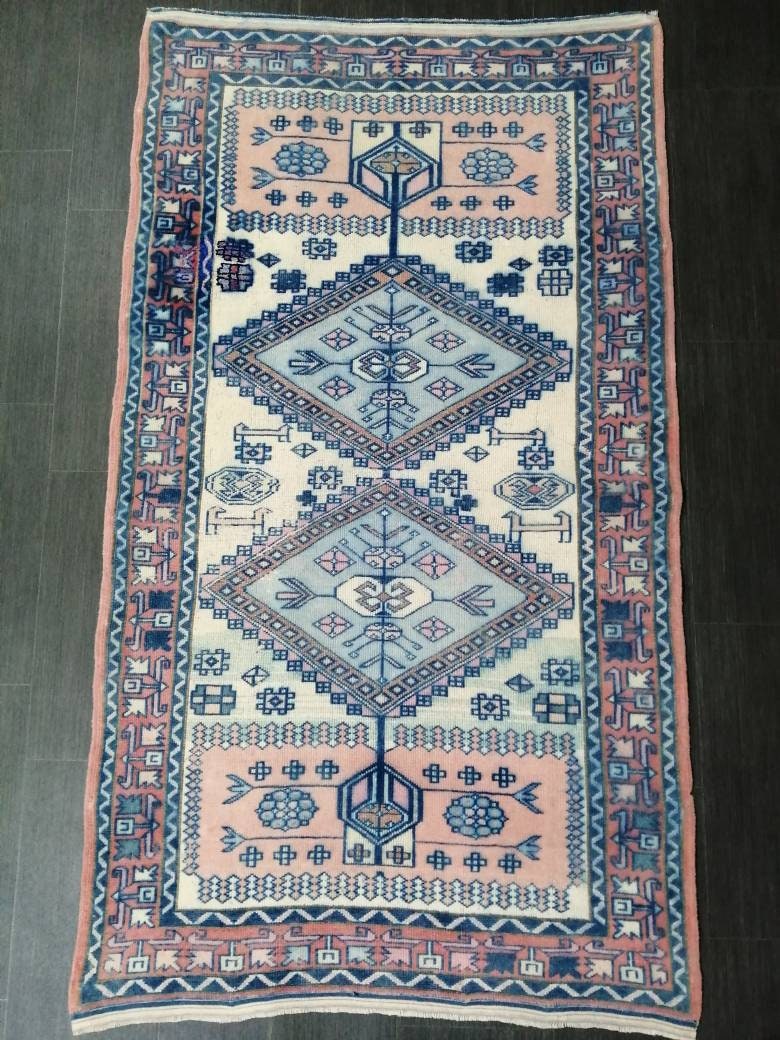 Oriental RUG TURKISH Antique Rug Vintage 5.8 x 3.2 Oushak Rug Vintage Rug Wool Oushak Rug Hand Made Rug Vintage Turkish Rug