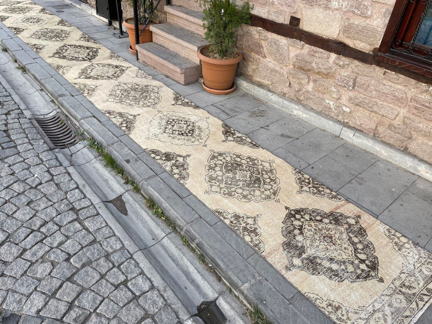 Muted Extra Long Handmade Runner Rug 2.6 x 25.3 Long TURKISH Runner Rug Vintage Runner Rug Staircase Runner Hand Knotted Runner