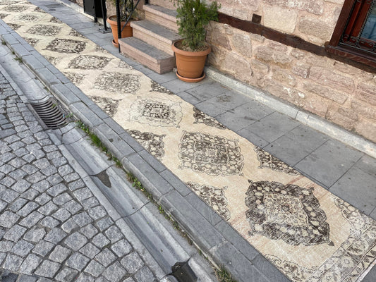 Muted Extra Long Handmade Runner Rug 2.6 x 25.3 Long TURKISH Runner Rug Vintage Runner Rug Staircase Runner Hand Knotted Runner