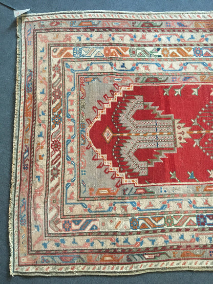 4x6 feet handmade wool vintage large rug, turkish wide living room floor rug, oushak kitchen area rug, large natural laundry rug, bohem rugs