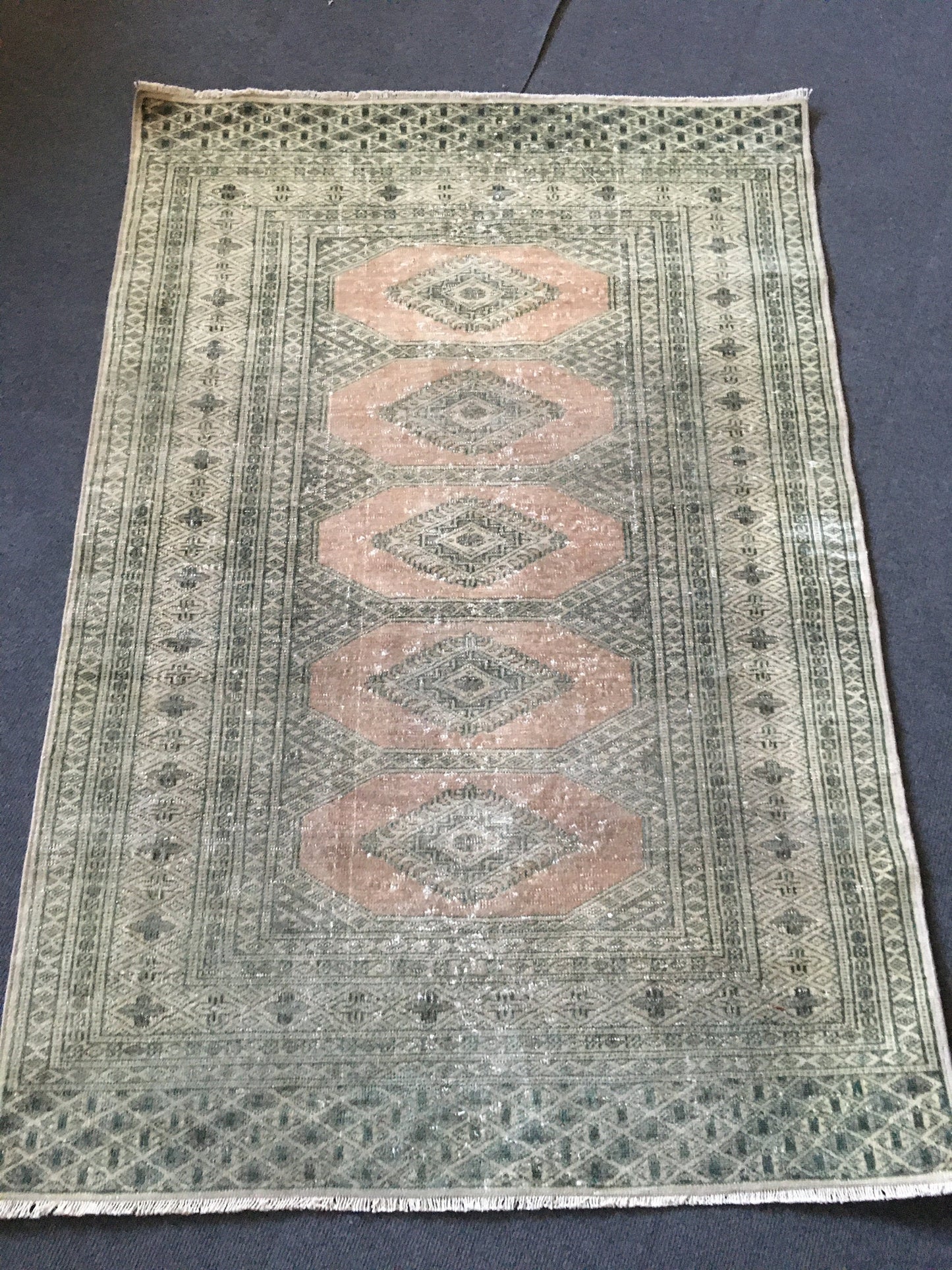 3x5 feet handmade vintage area rug, turkish destroyed middle rug, persian black kitchen rug, medium size bathroom rug, oushak wool muted rug