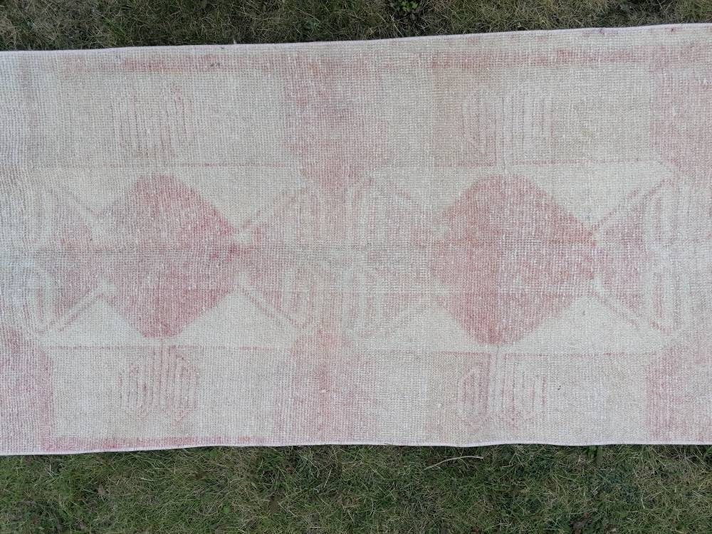 Muted runner rug vintage runner rug turkish runner 2'7x 11'10 muted  wool runner rug vintage oriental runner art runner rug
