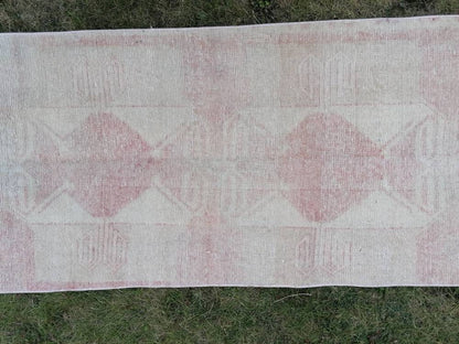 Muted runner rug vintage runner rug turkish runner 2'7x 11'10 muted  wool runner rug vintage oriental runner art runner rug