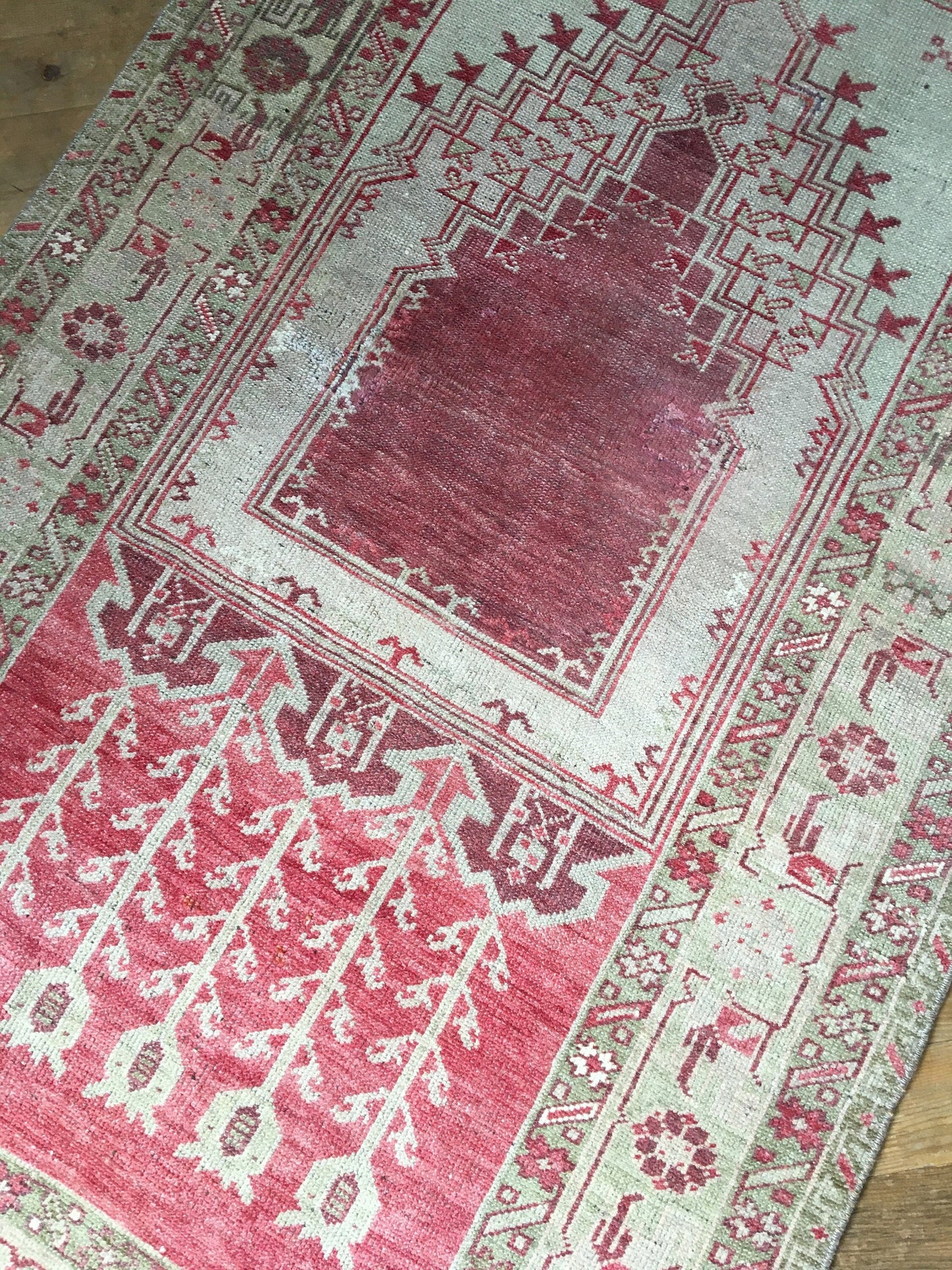 3x5 feet muted handmade turkish area rug, vintage oushak floor rug, red kitchen middle rug, beige wool bedroom rug, living room accent rugs