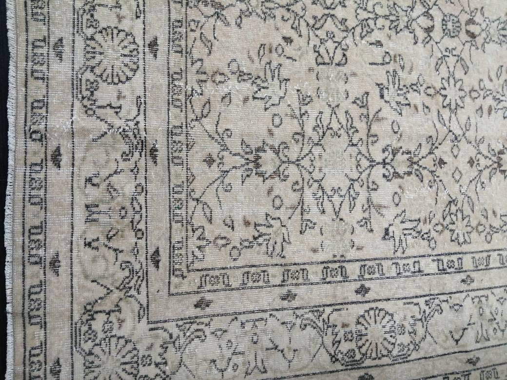 8.3 x 12.4 Large OUSHAK RUG, TURKISH Oushak Rug, Vintage Rug, Vintage Persian Rug, Wool Oriental Rug, Handmade Rug, 9x12 Vintage Muted Rug