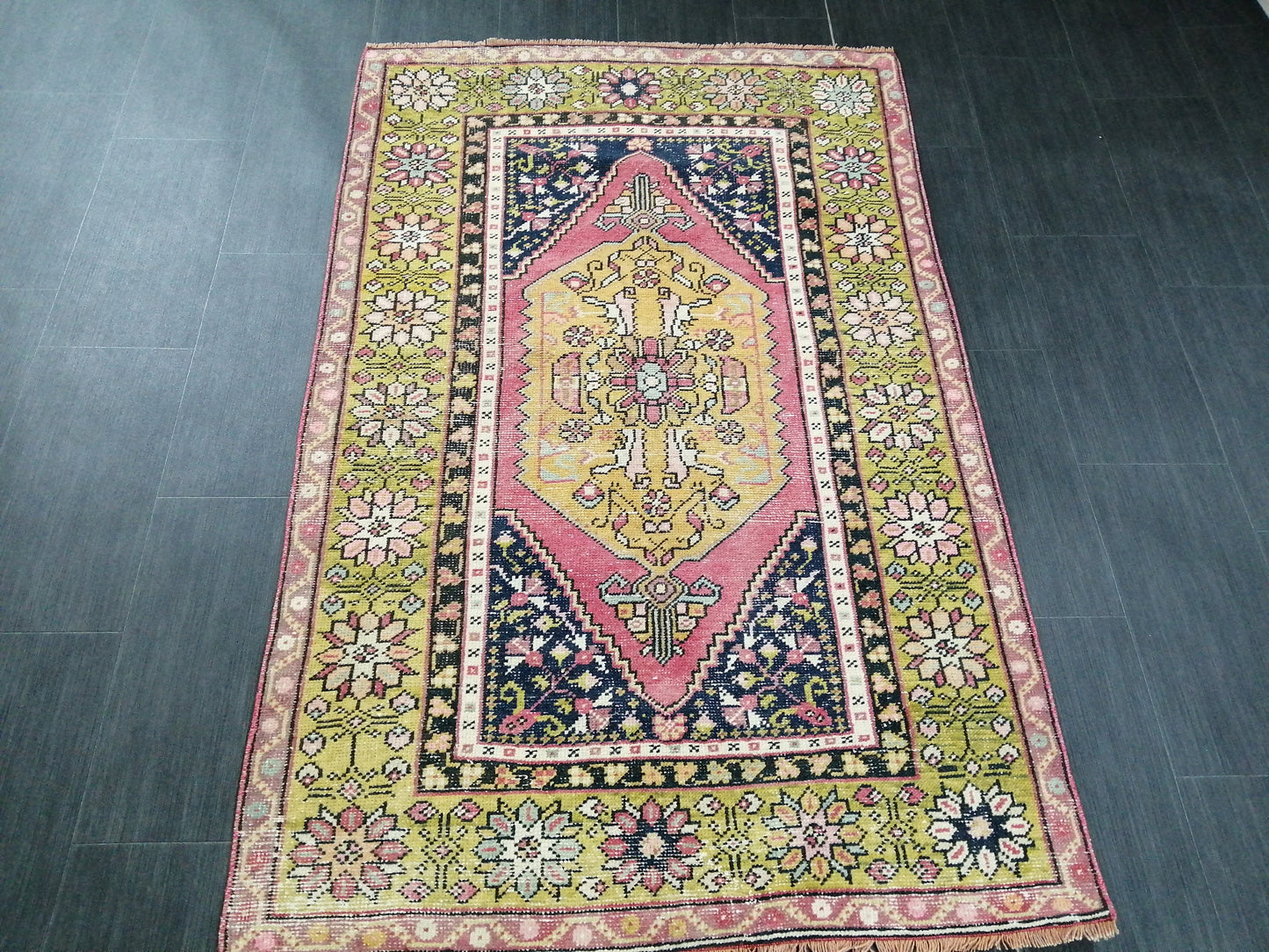 5.6 x 3.6 Hand Made Rug, Oushak Rug, Rustic Rug, Bohemian Rug, Rug Runner, Turkish Rug, Farmhouse Rug, Vintage Rug, Wool rug