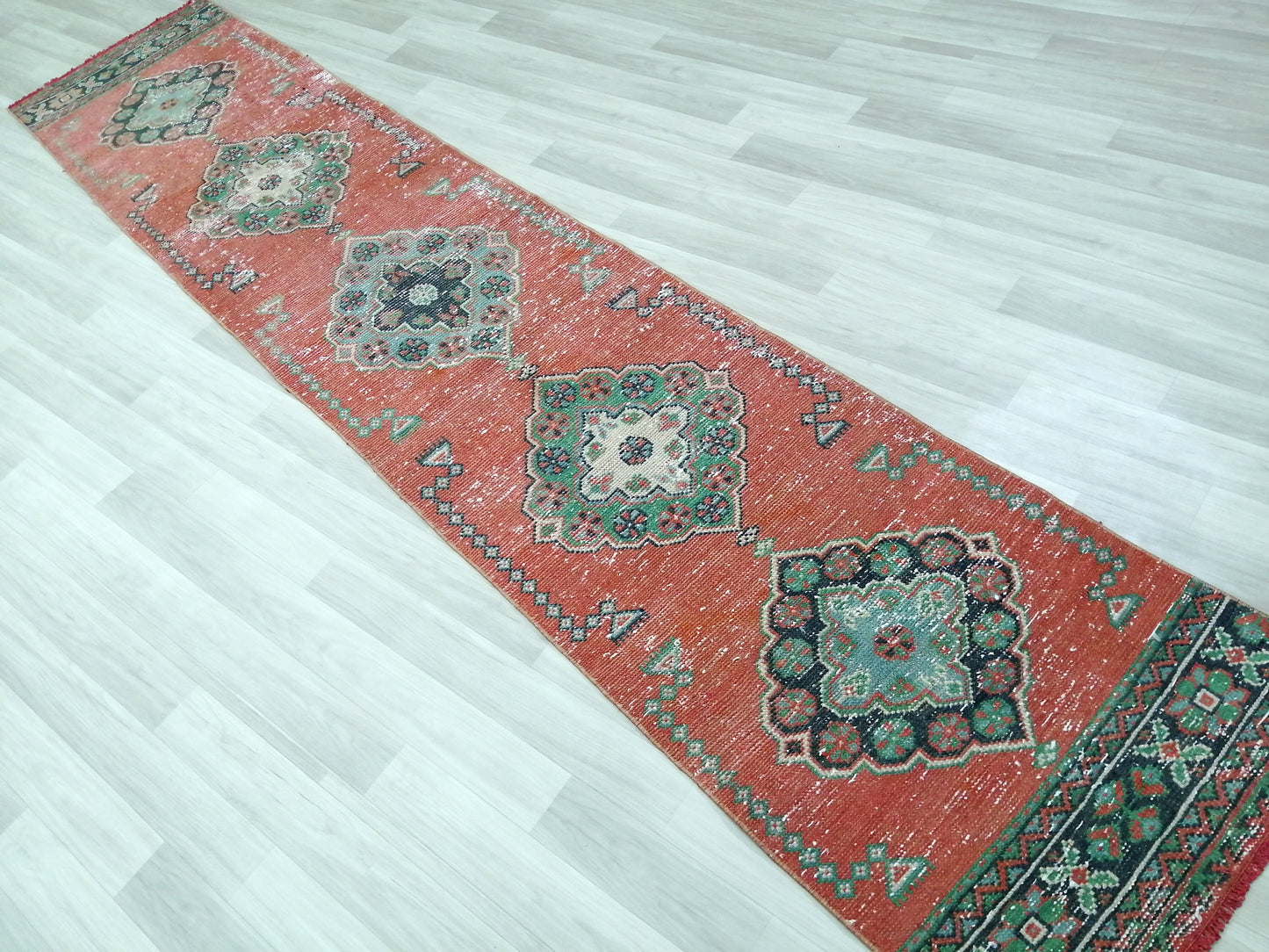 11.6 X 2.4 Oushak Runner Rug Turkish Runner Rug Vintage Runner Rug Hallway Runner Rug Kitchen Runner Rug Wool Runner Rug Wool Oushak Rug