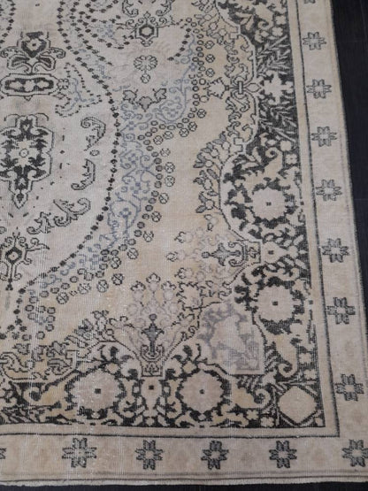 WOOL RUG Vintage 6 x 9.7 Rug Turkish Oushak  Rug, Hand Knotted Rug Persian Living Room Rug Oriental Rug Farmhouse Rug Knotted Rug 6x10 rug