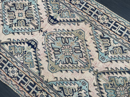 Turkish Runner 4.7 x 12 Oushak Runner Rug Rug Vintage Runner Rug Hallway Runner Rug Kitchen Runner Rug Wool Runner Handmade Runner Rug