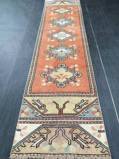 8.8 x 2  Vintage Runner Rug Hallway Runner Rug Kitchen Runner Rug Wool Runner Rug Wool Oushak Runner