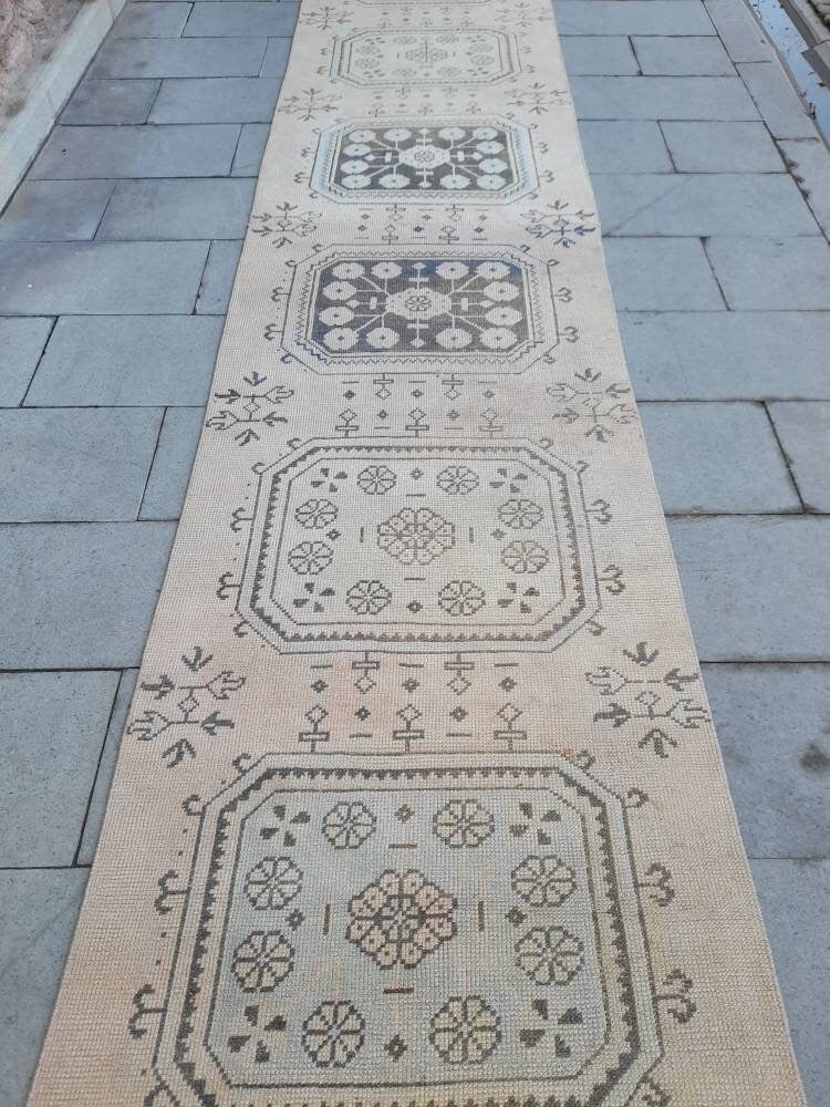 XL Wool Handmade Runner Rug 2.9 x 23 Long TURKISH Runner Rug Vintage Runner Rug Oriental Runner Rug Staircase Runner rug Hand Knotted Runner