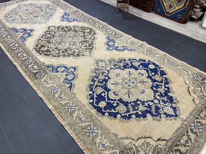 Oushak 4.8 x 13 Runner Rug Turkish Runner Rug Vintage Runner Rug Hallway Runner Rug Kitchen Runner Rug Wool Runner Handmade Runner