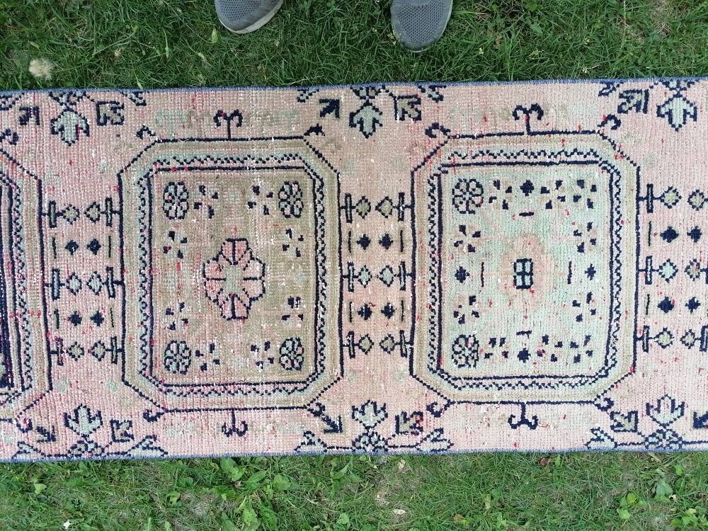 Long runner rug 2'3x20'8 vintage runner rug,vintage oushak runner rug,unique hand made rug, kitchen runner rug