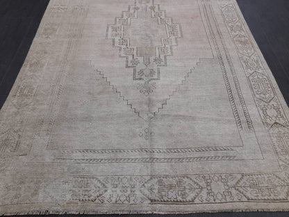 Muted Vintage RUG TURKISH Large Rug 5 x 10.8 Oushak Rug Vintage Oushak Rug Vintage Rug Muted Oushak Rug Hand Made Rug Vintage Neutral Rug