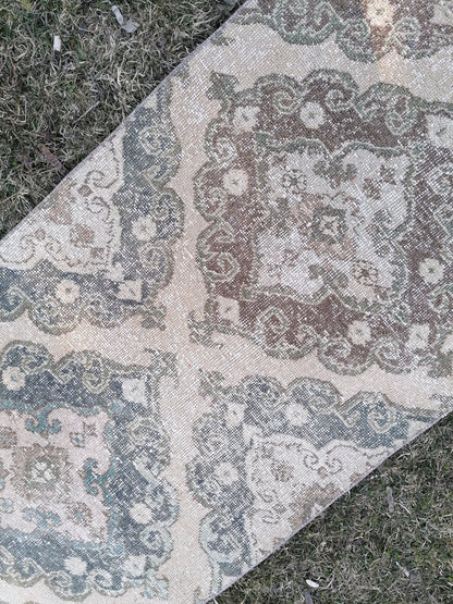 2.6 x 17.3 extra long vintage runner, oushak runner rug hallway runner, vintage anatolian rug