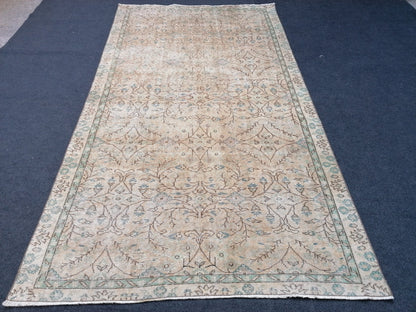 Oushak turkish rug, vintage turkish rug,oushak vintage rug,vintage rug,kitchen rug, vintage anatolian rug,unique hand made bohemian 8'6x4'9