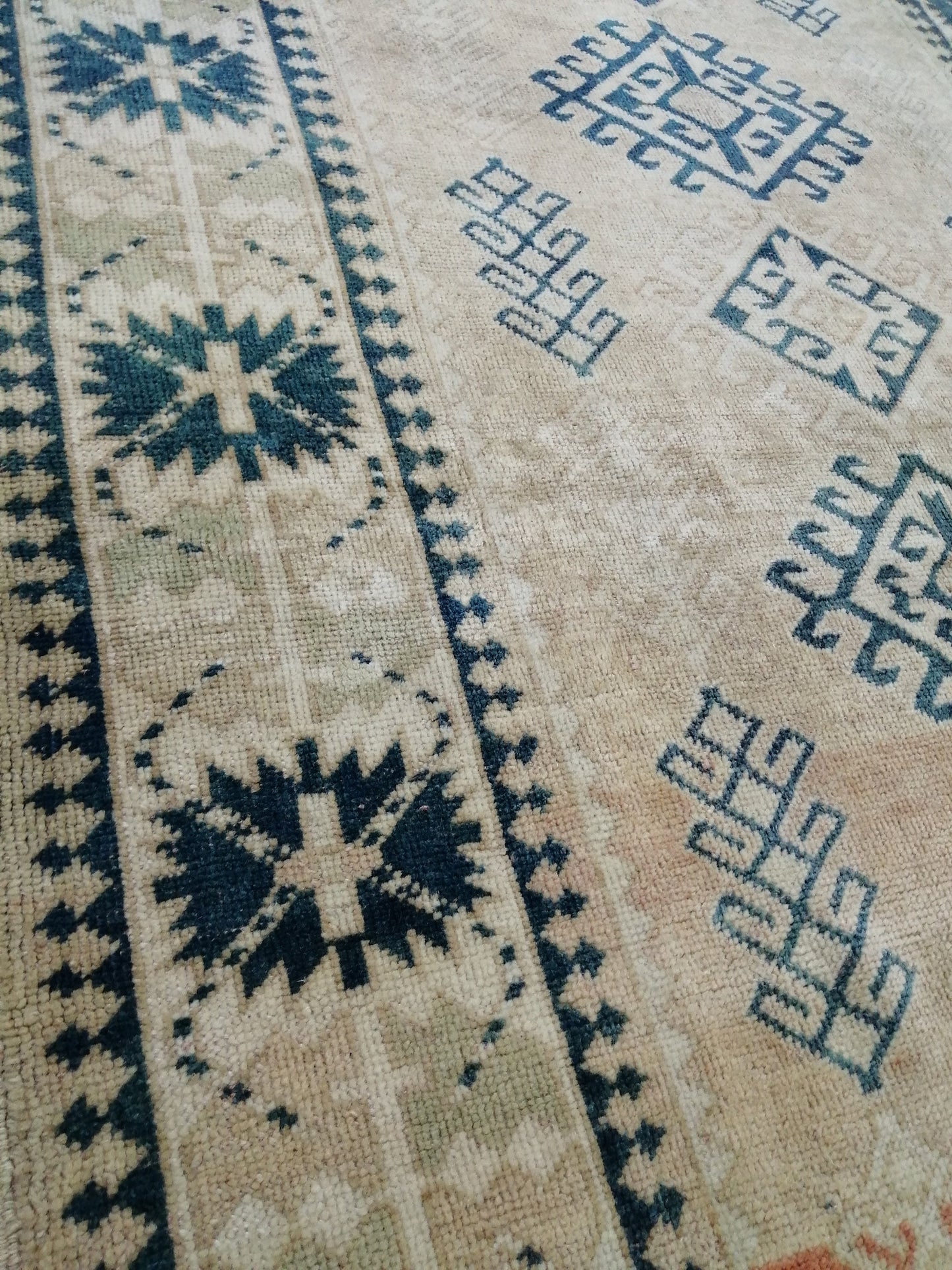 4.6 X 7.2 OUSHAK RUG TURKISH Oushak Rug Vintage Oushak Runner Rug Vintage Runner Rug Wool Oushak Rug Hand Made Rugs Vintage Turkish Rug