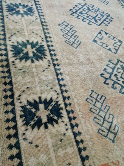 4.6 X 7.2 OUSHAK RUG TURKISH Oushak Rug Vintage Oushak Runner Rug Vintage Runner Rug Wool Oushak Rug Hand Made Rugs Vintage Turkish Rug