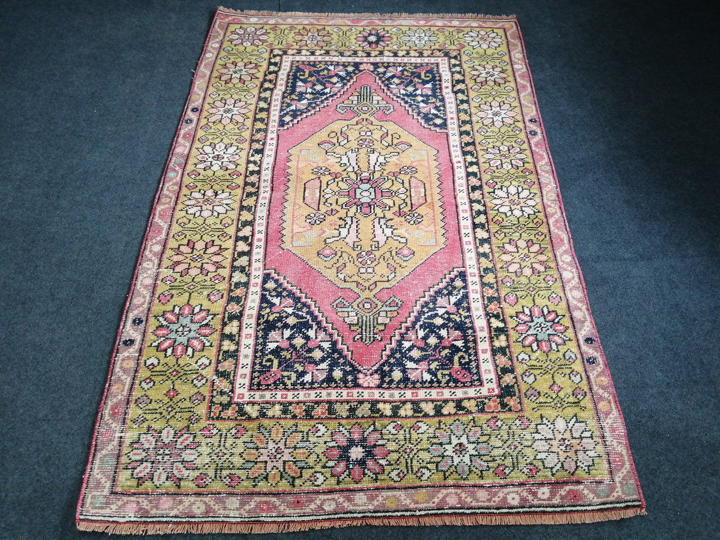 5.6 x 3.7 OUSHAK RUG TURKISH Oushak Rug Vintage Oushak Runner Rug Vintage Runner Rug Wool Oushak Rug Hand Made Rugs Vintage Turkish Rug