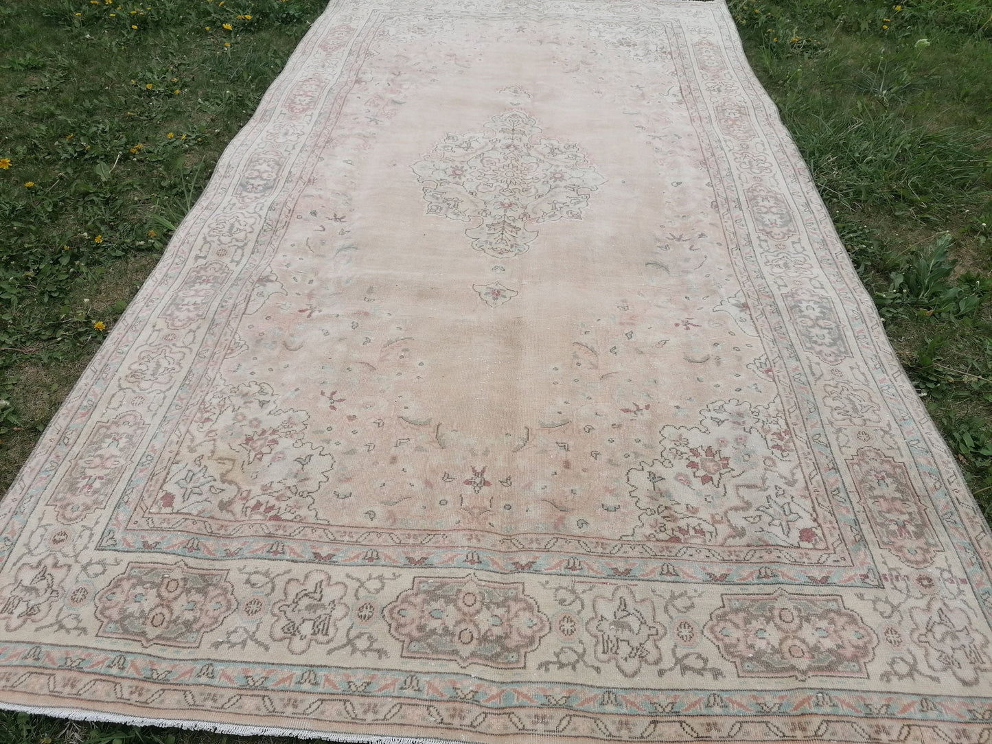 Vıntage rug, turkısh rug, muted vıntage rug, oushak rug, kıtchen rug, area rug 5x9'4