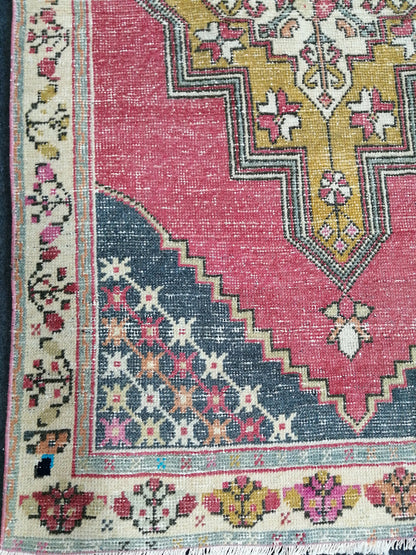 6 x 3.5  Turkish Rug, Oushak Rug, Oushak Rugs, Wool Oushak Rug, Blue Oushak Runner Rugs, Muted Rug, Vintage Rug, Hand Made Rug