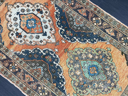 Vintage Turkish Rug 3.8 x 6.5 Handmade Wool Rug Muted Vintage Oushak Rug Wool Oriental Rug Hand Made Rug Vintage Rug Muted Persian Wool Rug