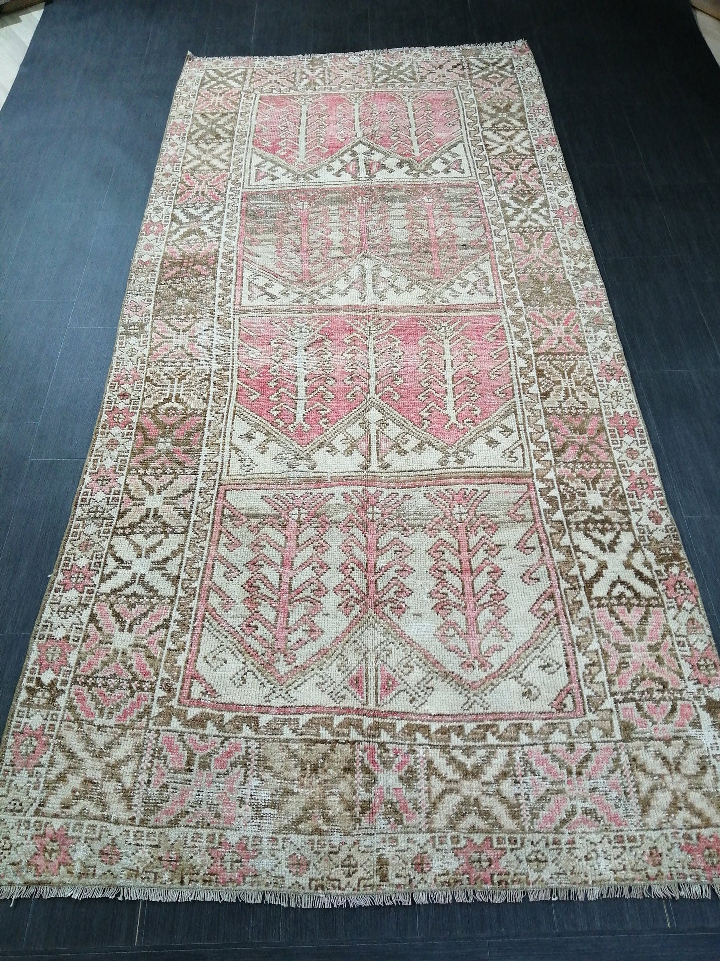 Antique OUSHAK RUG 10x5 TURKISH Oushak Rug Vintage Oushak Runner Rug 5x10 Vintage Runner Rug Wool Oushak Rug Hand Made Rugs Vintage Rug