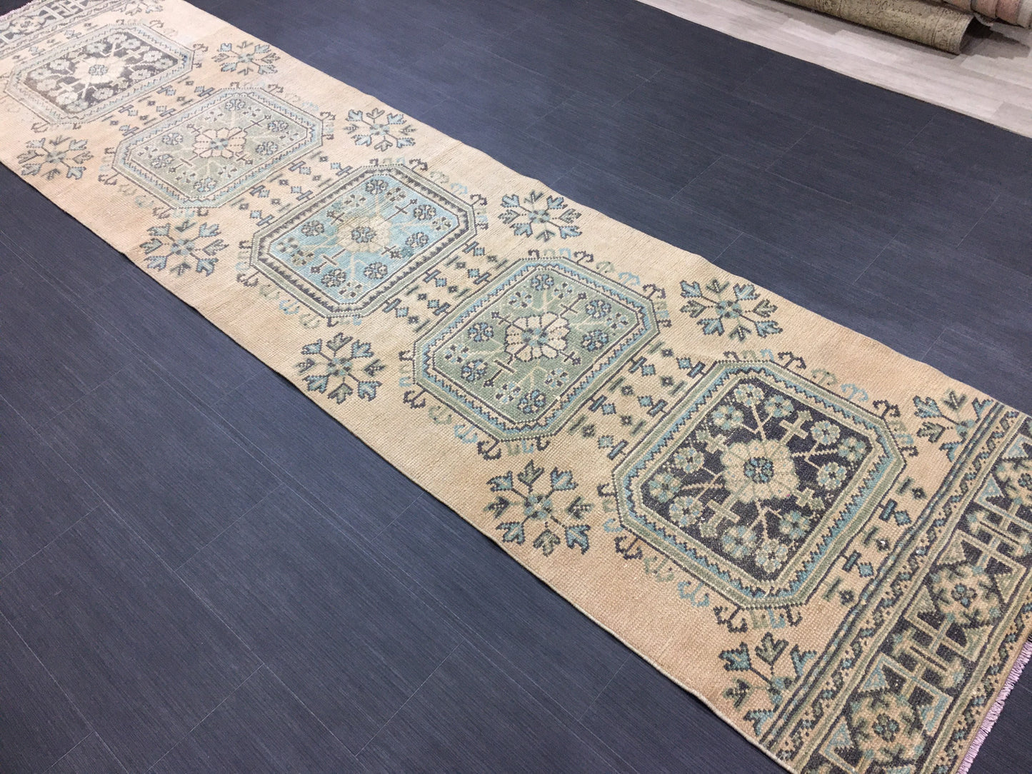 Vintage Runner Rug 2.5 x 11..6 Turkish Runner Rug Oushak Runner Rug Blush Hallway Runner Rug Kitchen Runner Rug Wool Runner Rug