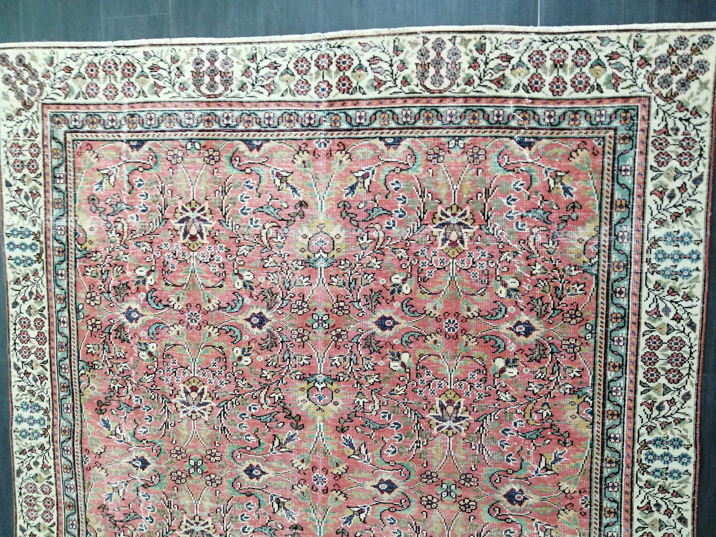 Floral OUSHAK RUG 10.2 x 6.2  TURKISH Rug Oriental Vintage Wool Rug Hand Made Rugs Vintage Turkish Rug